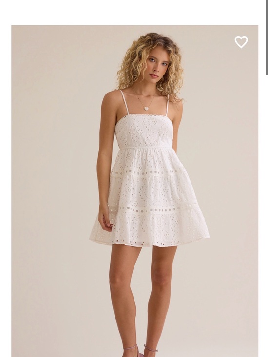 Altar'd State Dresses & Skirts - Altar'd State White Eyelet Mini Dress with Spaghetti Straps